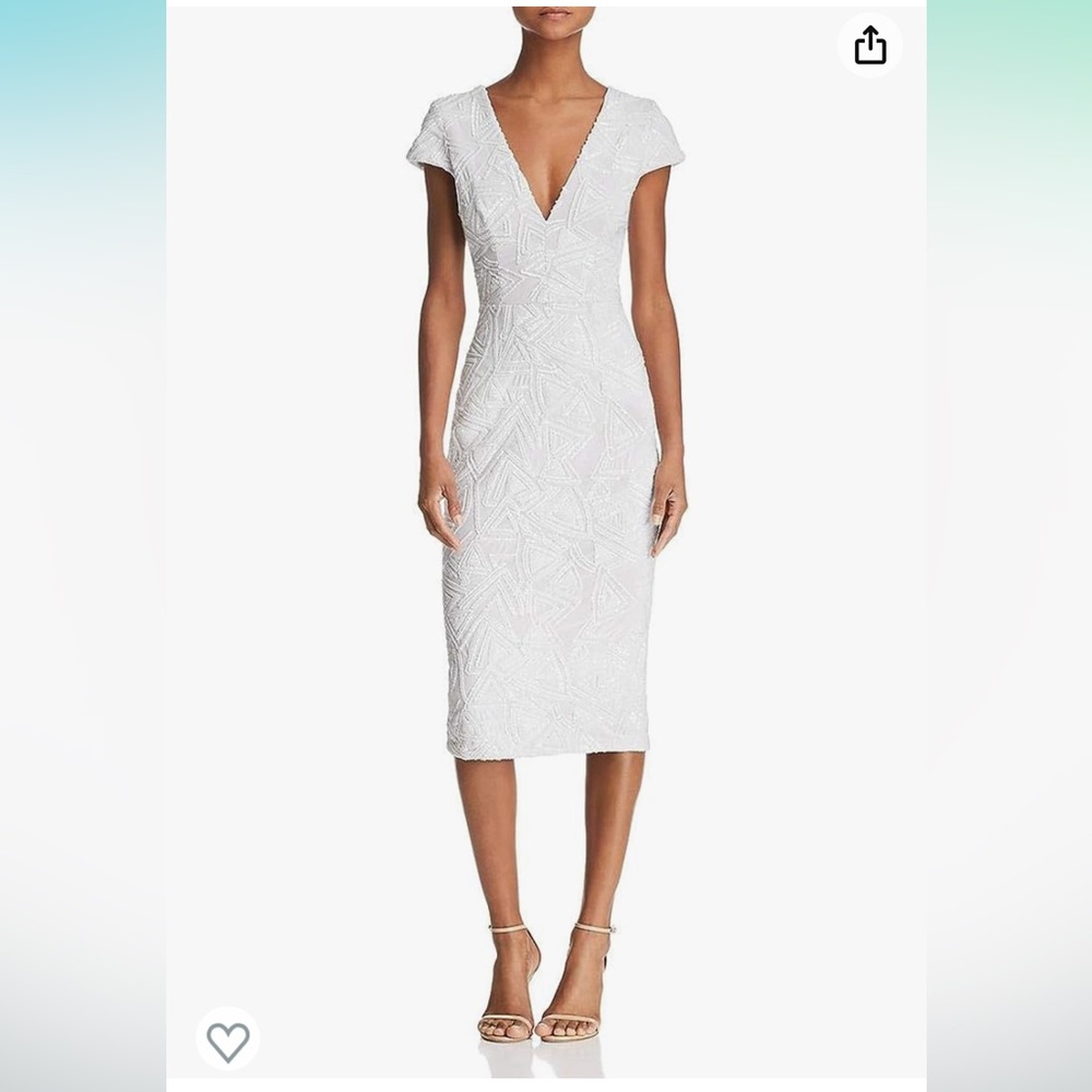 NWT Dress The Population Allison Sequin Midi Cap Sleeve Sheath Dress size M